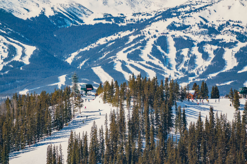 image of ski resort runs in the background