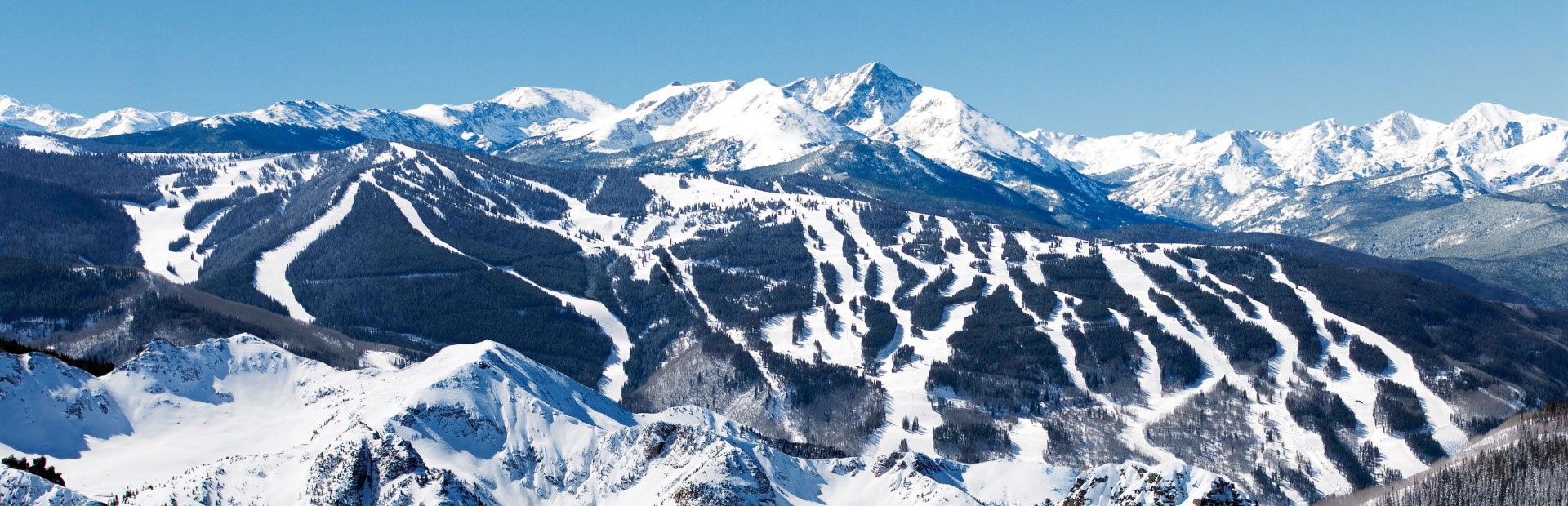 Landscape shot of Vail Mountain on a sunny day