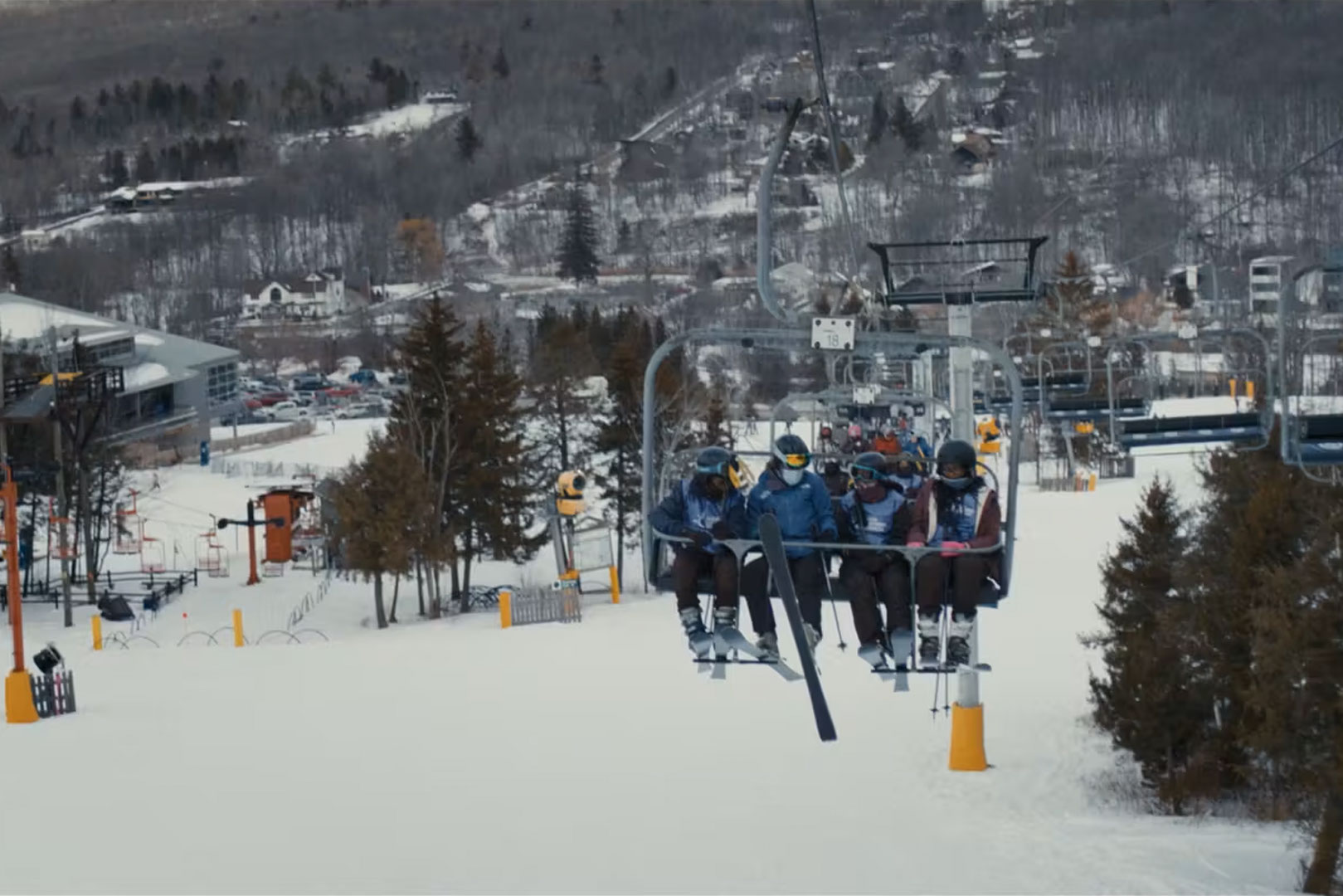 People riding on ski lift