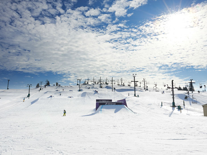 Image of lifts and the terrain park at Mt. Brighton