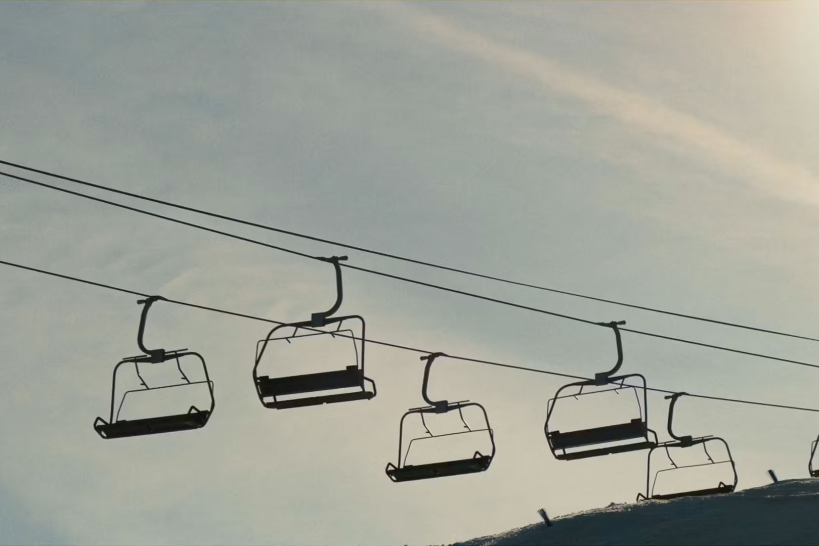 Empty ski lift chairs
